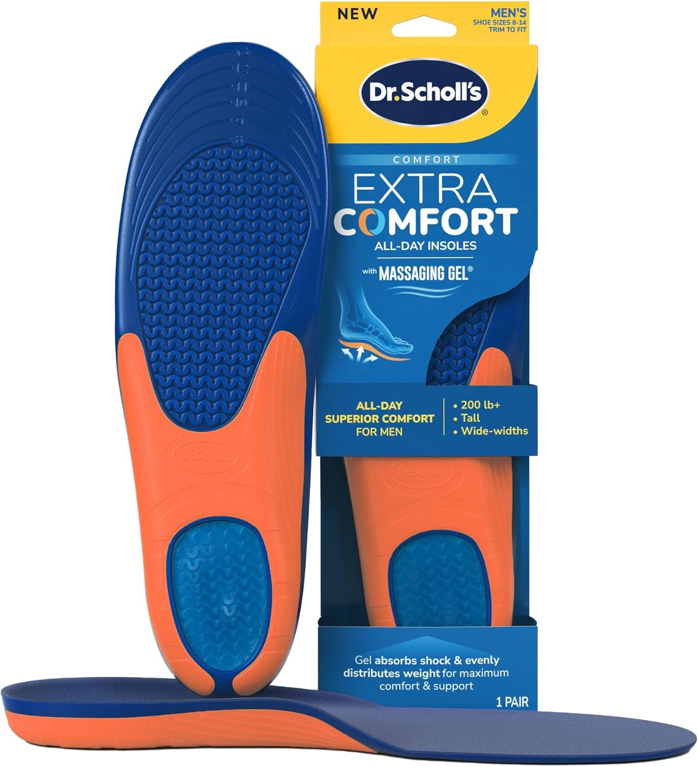 Extra Comfort All-Day Insoles with Massaging Gel® Men’s